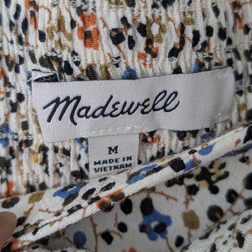 Madewell Fieldwalk Tie Waist Sand Tiered Floral Mini Skirt Size Medium - Picture 2 of 8